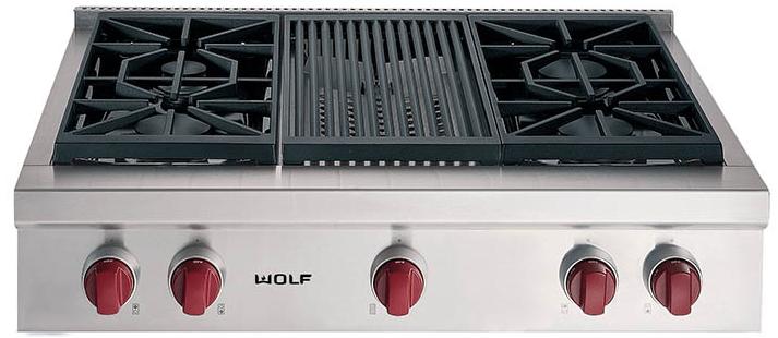 Wolf 36 gas rangetop top